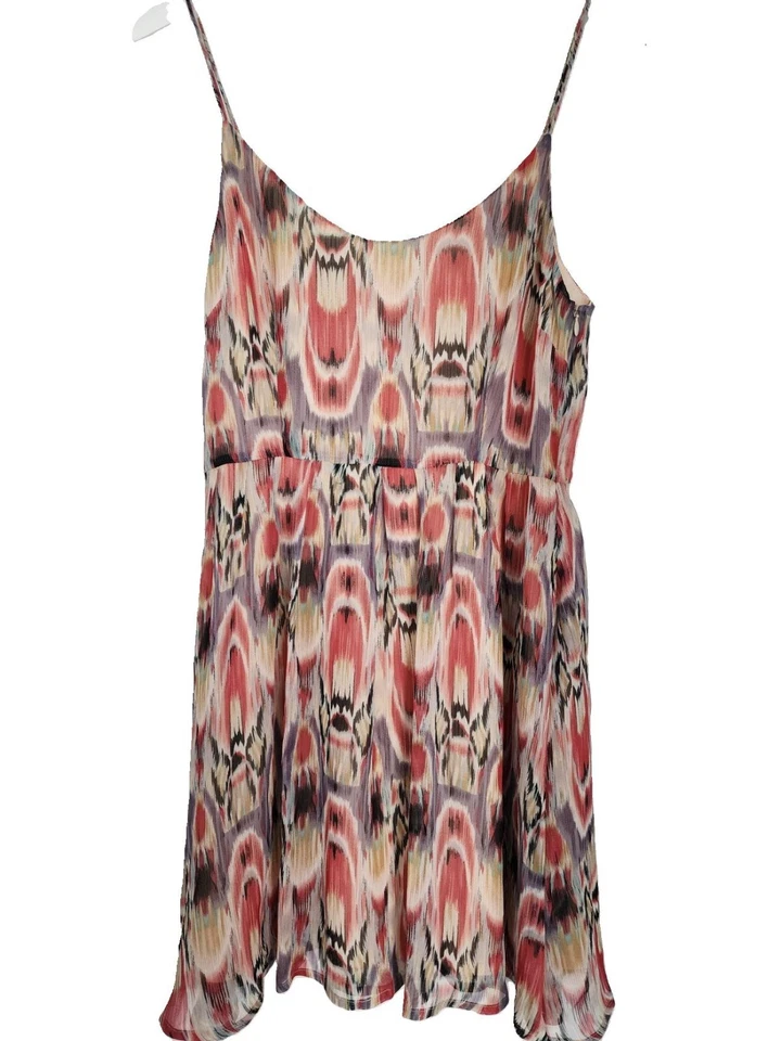 Mini Vestido BB Dakota Estampado Ikat Para Mujer Talla 6 Forrado Ligero Correa de Espagueti Foto 4 de 4