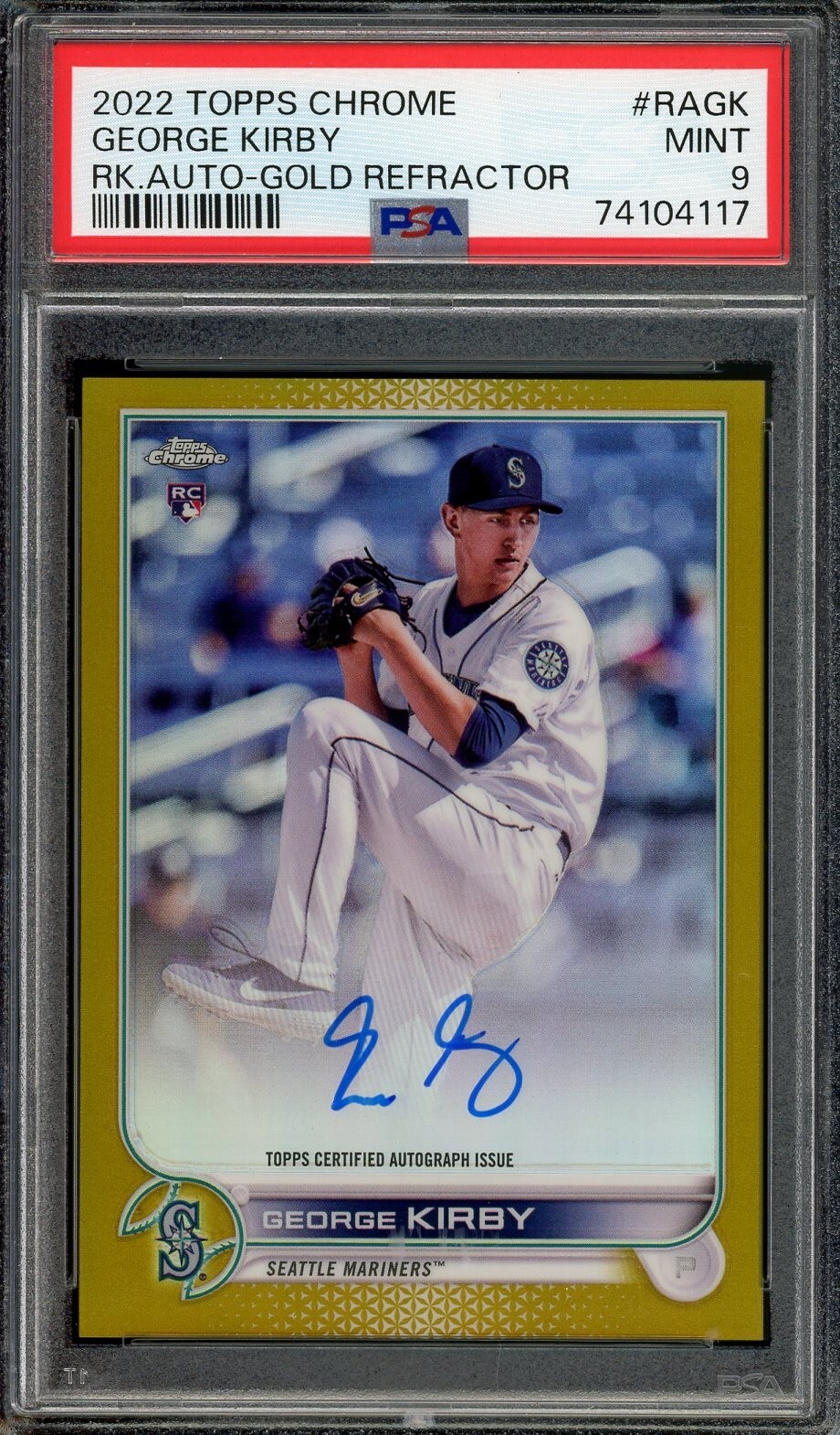 2022 Topps Chrome GEORGE KIRBY Mariners Gold Rookie Auto 34/50 RC 