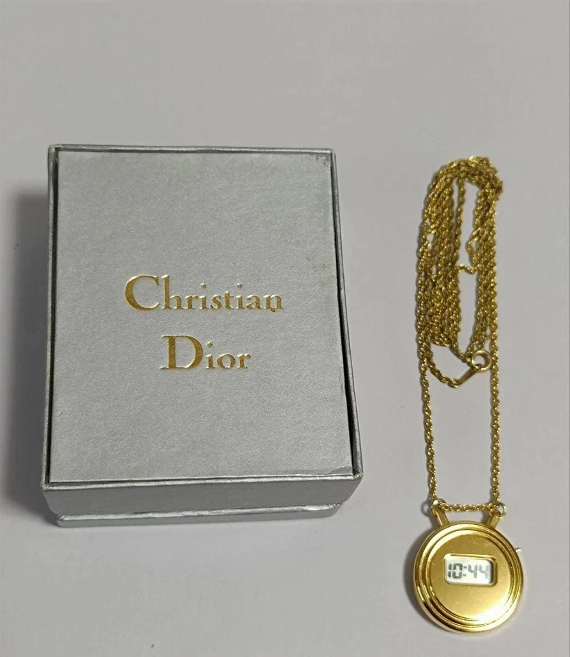 Montre Pendentif Femme Christian Dior Or Quartz Fonctionne