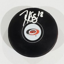 DEREK STEPAN SIGNED CAROLINA HURRICANES PUCK NHL HOCKEY W/COA RANGERS 