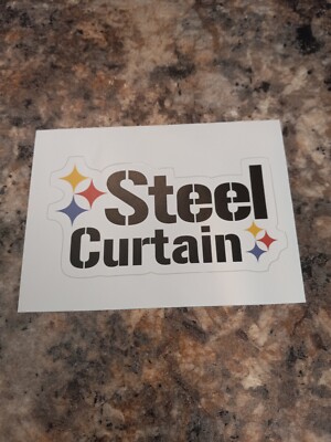 PITTSBURGH STEELERS ''Steel Curtain'' hard-core fan sticker!  4.0 × 2.1