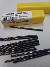 Marxman Cutting Tool #39 Drill BLACK And Gold ,135 SP,HSS, 80683.  12 Pcs.
