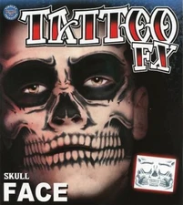 Skull Face Temporary Tattoo Halloween Scary Horror Costume Makeup Ghost Face