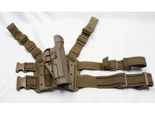 Blackhawk Serpa Drop Leg Rig & Holster For Beretta 92 96 M9 & M9A1 Coyote Used - Image 2 of 3