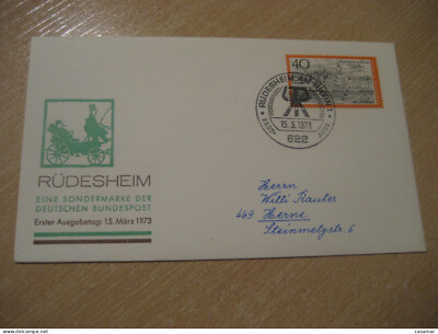 RUDESHEIM AM RHEIN 1973 To Herne FDC Cancel Cover GERMANY