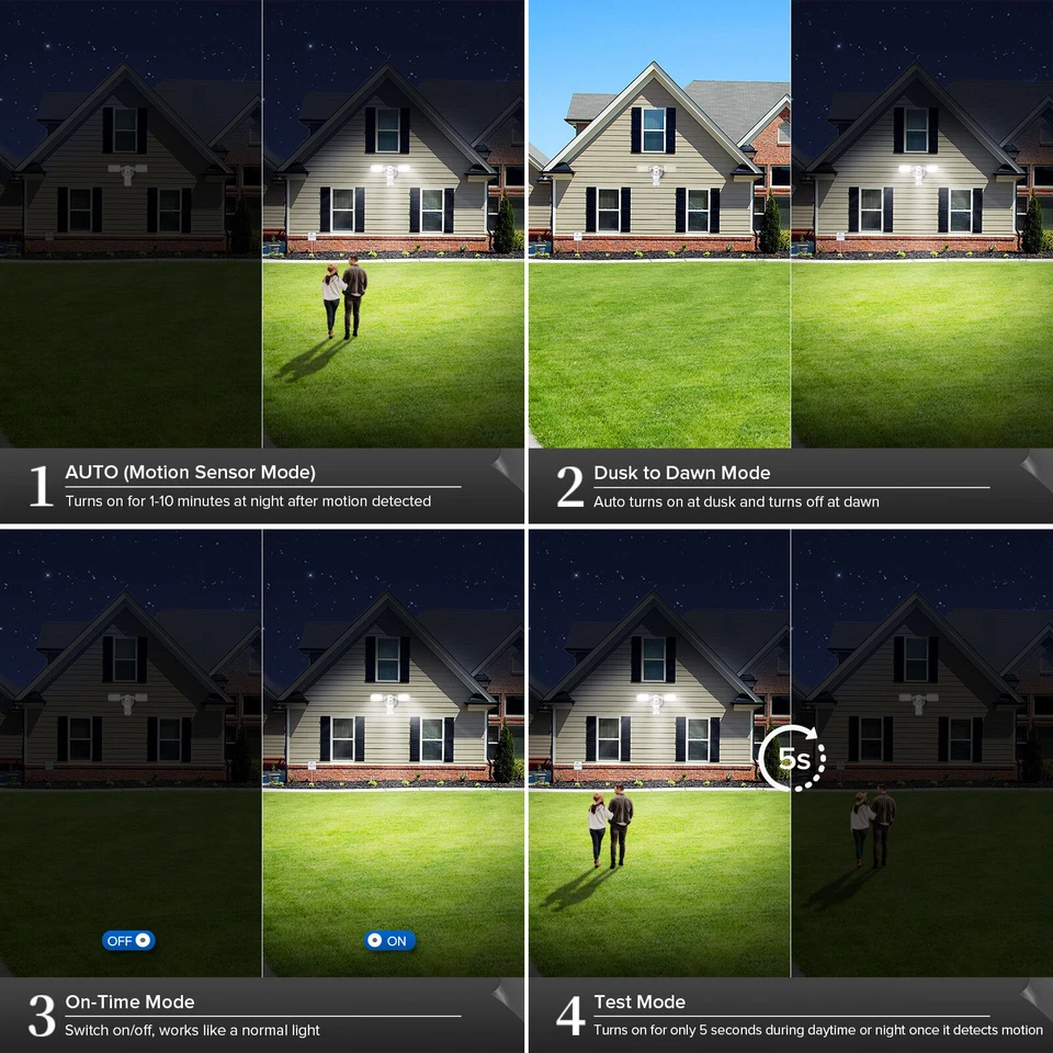 SANSI 10,000LM LED Motion Sensor Security Lights 90W Outdoor Dusk to Dawn 2 pack - Image 4 of 4