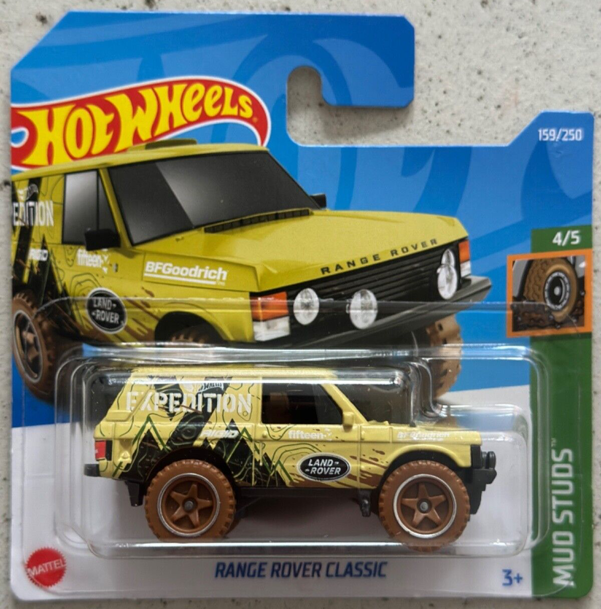 2022 Hot Wheels RANGE ROVER CLASSIC Short Card with Protector Mud Studs