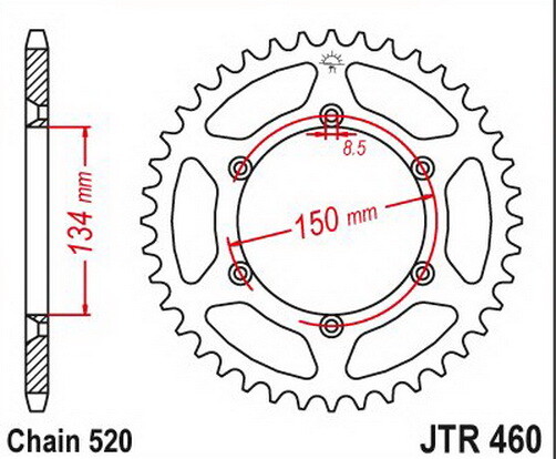 JT Sprockets JTR460.50SC 50 Tooth Self-Cleaning Steel Rear Sprocket - Black Zinc Finish