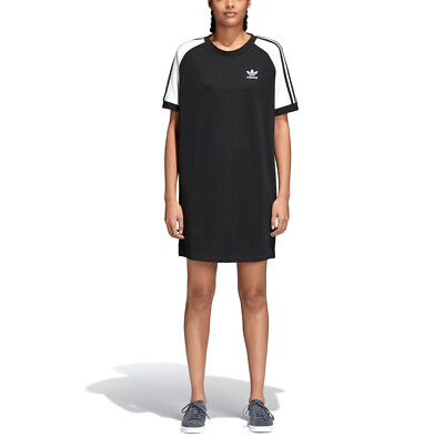 Adidas T-Shirt Tee Kleid schwarz weiß adicolor Originals 3-Streifen Raglan XS S M