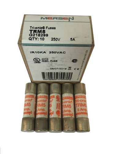 FERRAZ SHAWMUT MERSEN TRM5 5A 250V Tri-onic Fuse JPSF709 Pack of 1/5/10 - Picture 4 of 5