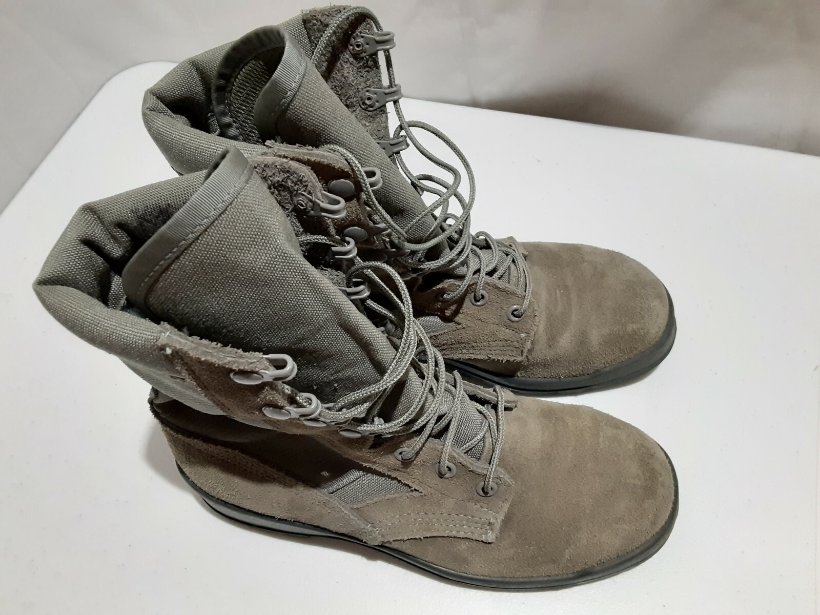 Men's Military Combat Boots Suede Leather Olive Green… Gem