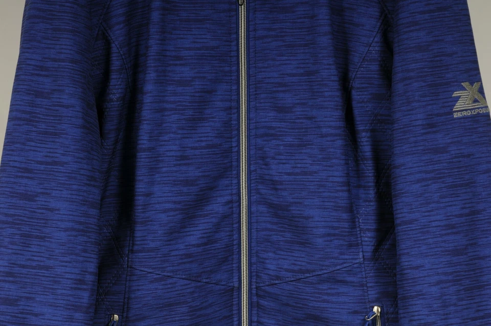 Chaqueta cortavientos con capucha forrada de piel sintética azul grande ZeroXposur para hombre Foto 3 de 4