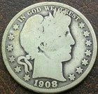 US 1908-O Barber Half Dollar  **