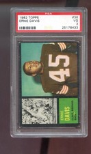 1962 Topps #36 Ernie Davis ROOKIE RC PSA 3 Graded Football Card Cleveland Browns. rookie card picture