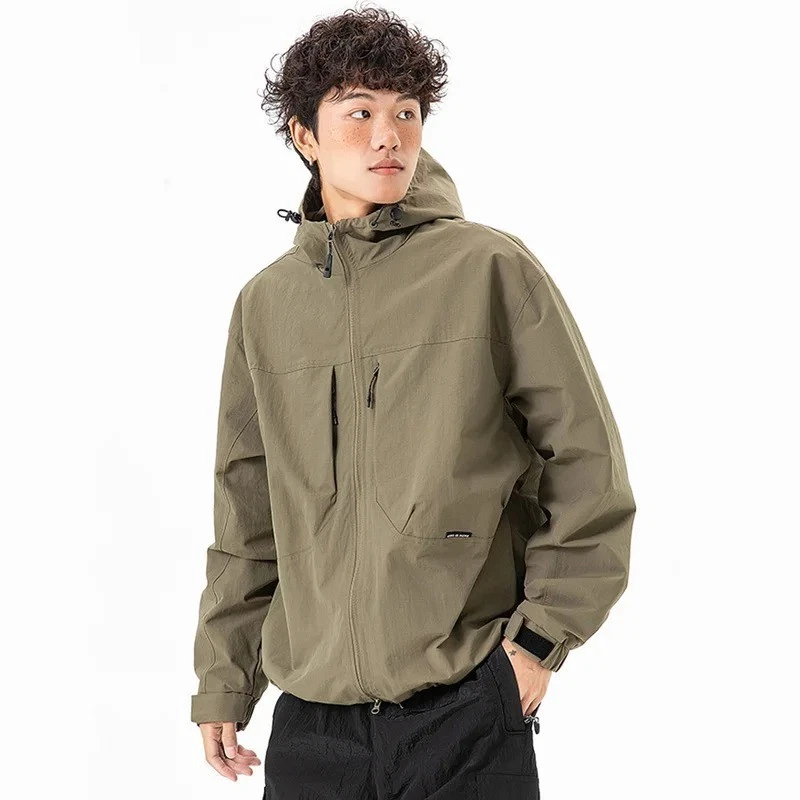 Men Women Waterproof Mountain Cargo Jacket Windproof Hooded Outdoor Coat