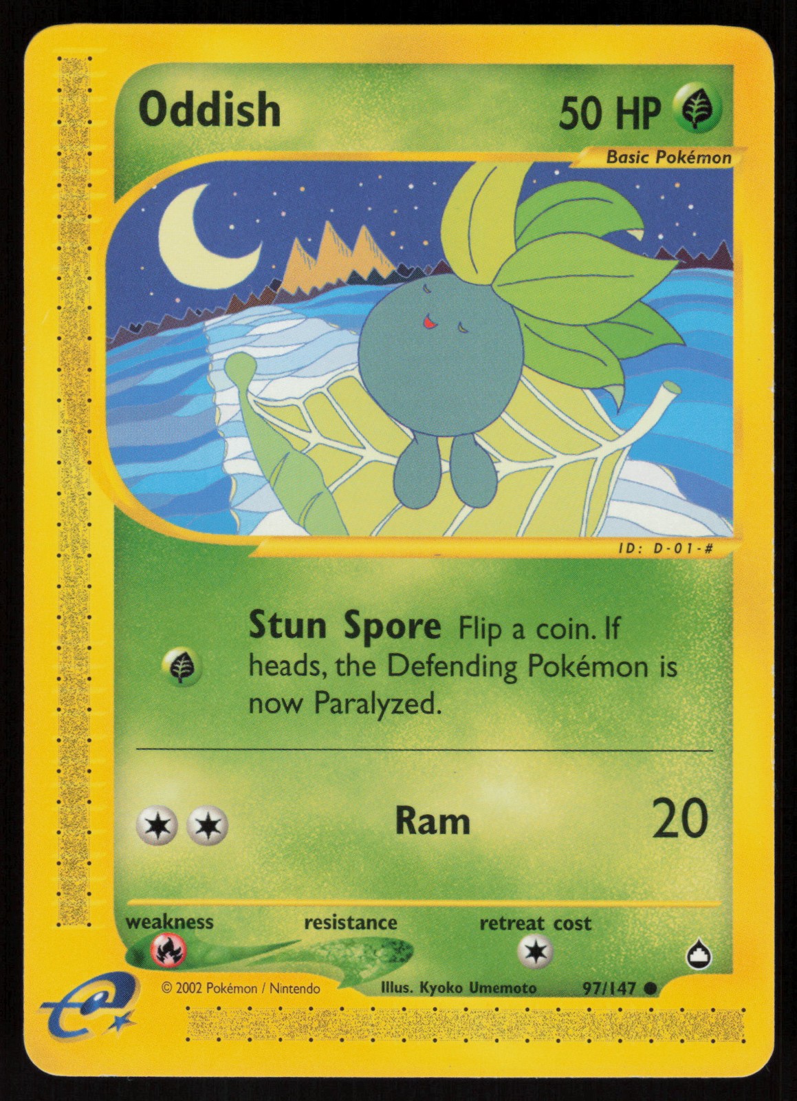 Pokemon Oddish Common Normal Aquapolis 097/147 NM