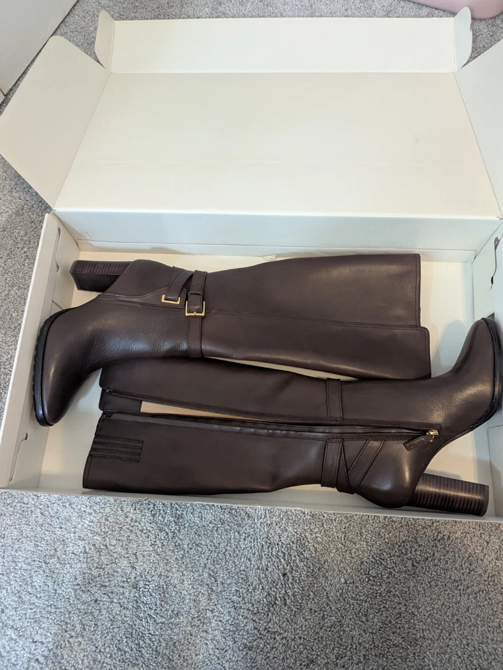 Lauren Ralph Lauren Boots Womens 9.5B Over-The-Knee Brown Manchester  Zip Up New - Image 2 of 4