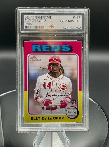2024 Topps Heritage #473 Elly De La Cruz True Rookie Card ~ GEM MINT PTA 10 🔥