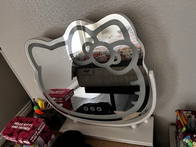 Impressions Vanity Hello Kitty LED Lighted Make-up Mirror White Tabletop Modern