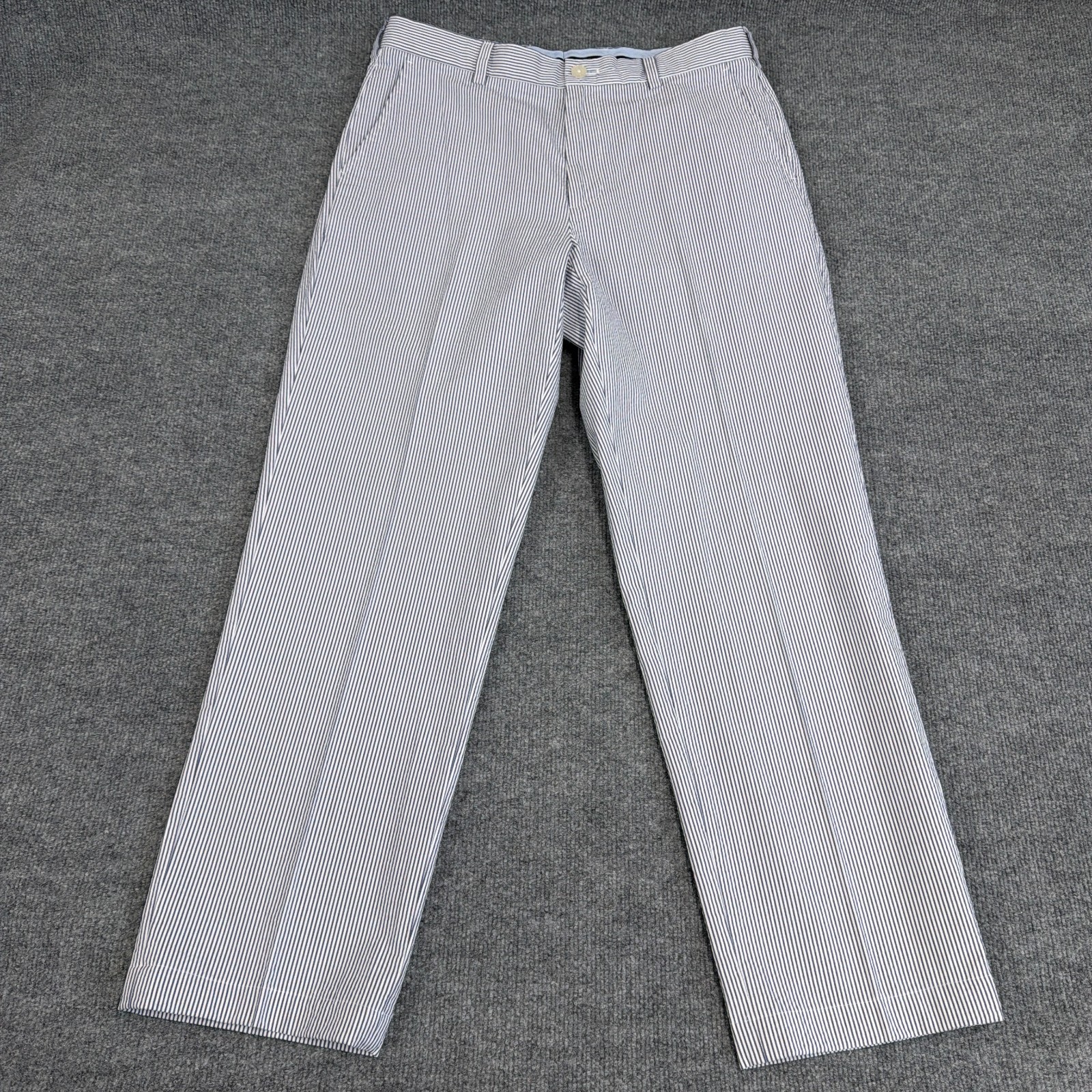 Brooks Brothers Pants Men 34x30 Blue White Genuine Seersucker Clark Chino