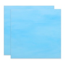 4 x 4 Inch Stained Glass Sheets, 2 Sheets Art Glass, Sky Blue