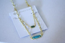 Kendra Scott Layla, Grayson, Gold set of TWO Necklaces NWT