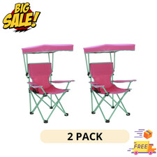2 Pack Ozark Trail Kids Canopy Chair Pink Green Folding Outdoor Chair 125 lb