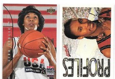 LISA LESLIE ROOKIE PAIR 1994 UPPER DECK 81 USA BASKETBALL TOPPS PROFILES 16