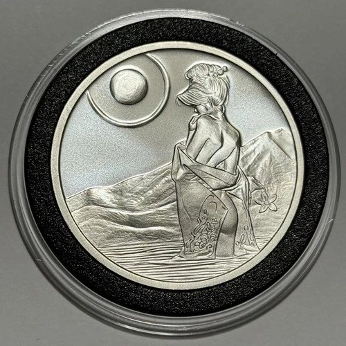 Asian Artistic Implied Nude Collector Coin 1 Troy Oz .999 Fine Silver Round 999