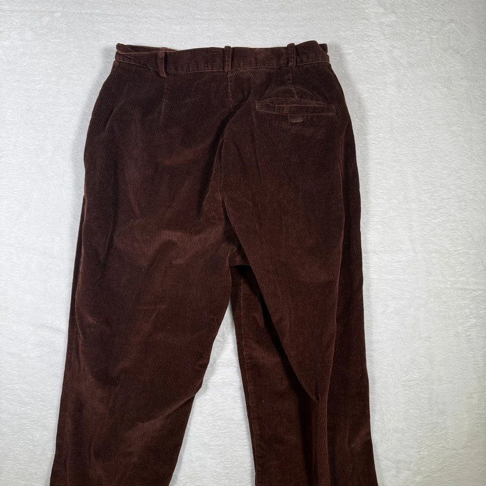 Женские коричневые вельветовые плиссированные брюки спереди Brooks Brothers размер 6 100% хлопок - Изображение 2 из 4