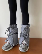 Quilted Boot Covers For Cozy Slippers, Cozy Slipper Layers, Puff Leg Warmers