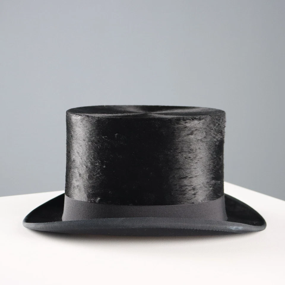 Chapeau Haut-de-Forme Vintage Feutre Italie Début du XXe Siècle Original - Photo 2/4