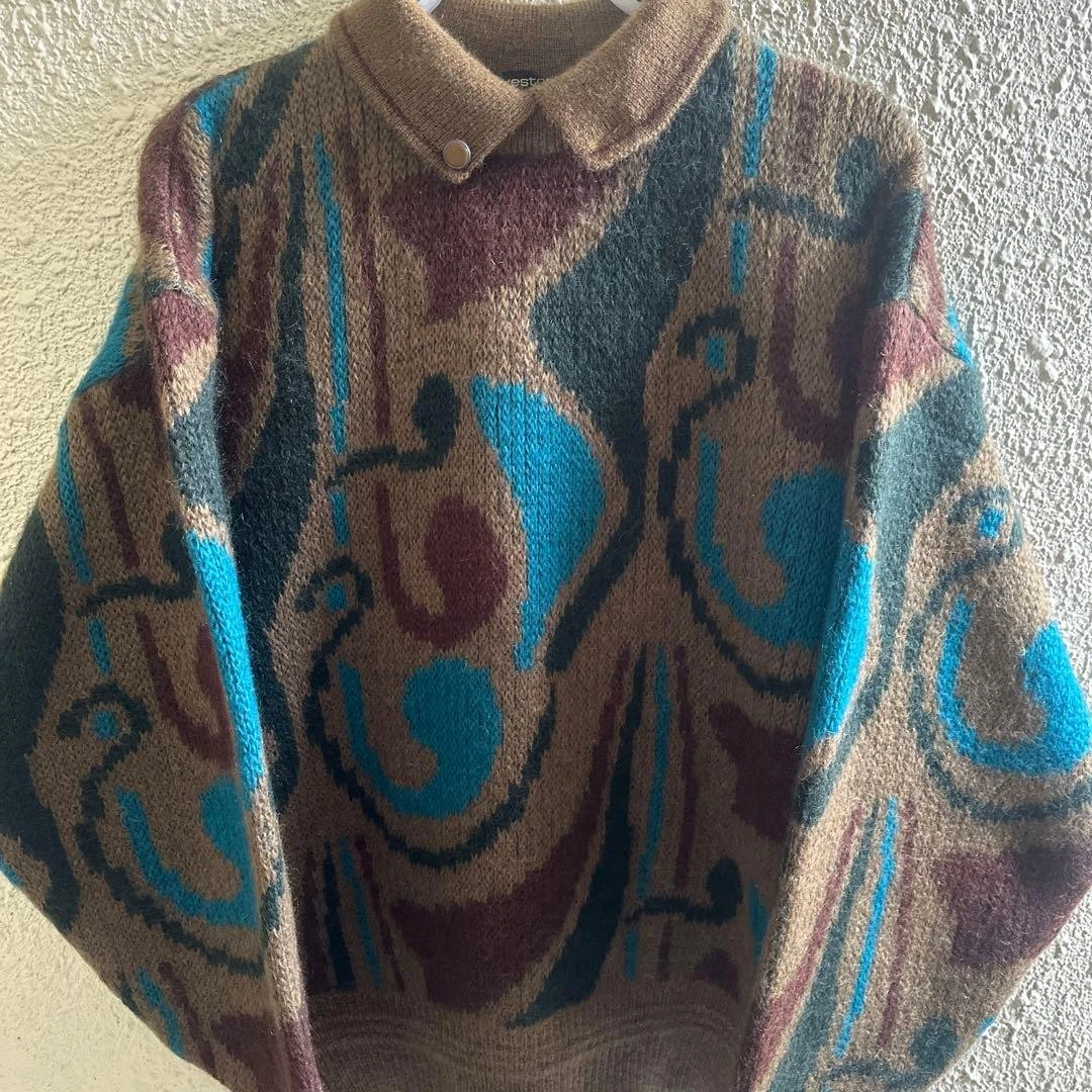 Vestopia Multicolor Knit Sweater Mohair Blend XL Design Marble image 4