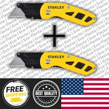 Folding Box Cutter (2-pack) Utility Pocket Knife Blade Work Push Button