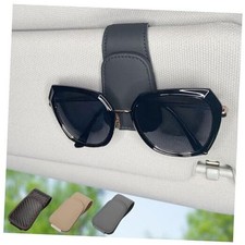 Magnetic Leather Sunglass Holder for Car, Sunglasses Clip for Car Visor, black