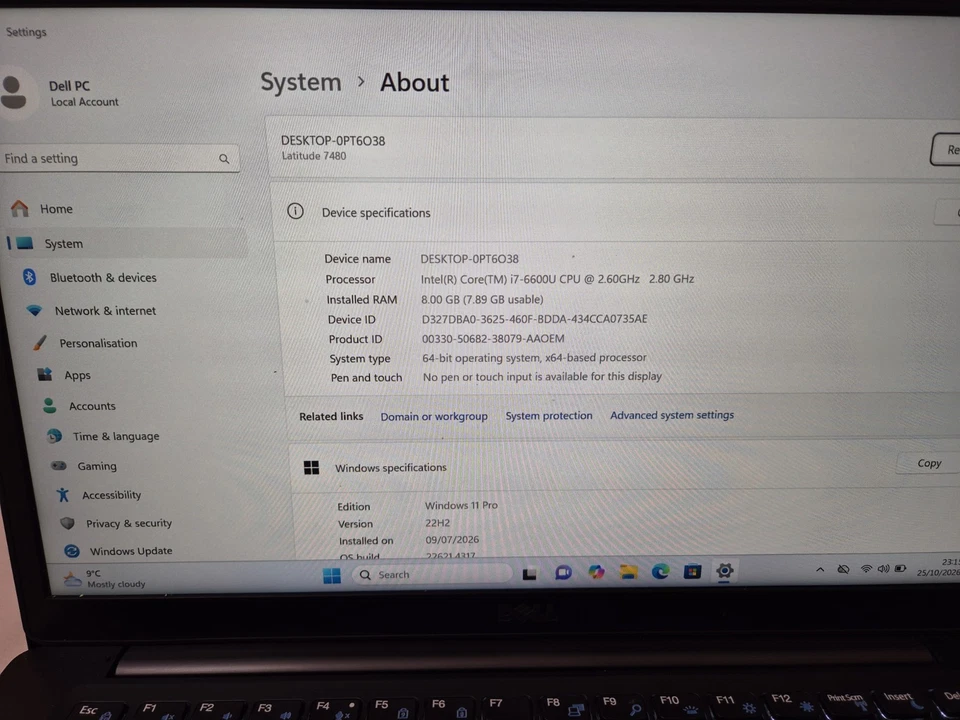 Dell Latitude 7480 · i7-6600U · 8GB · 256GB, photo 1 of 5