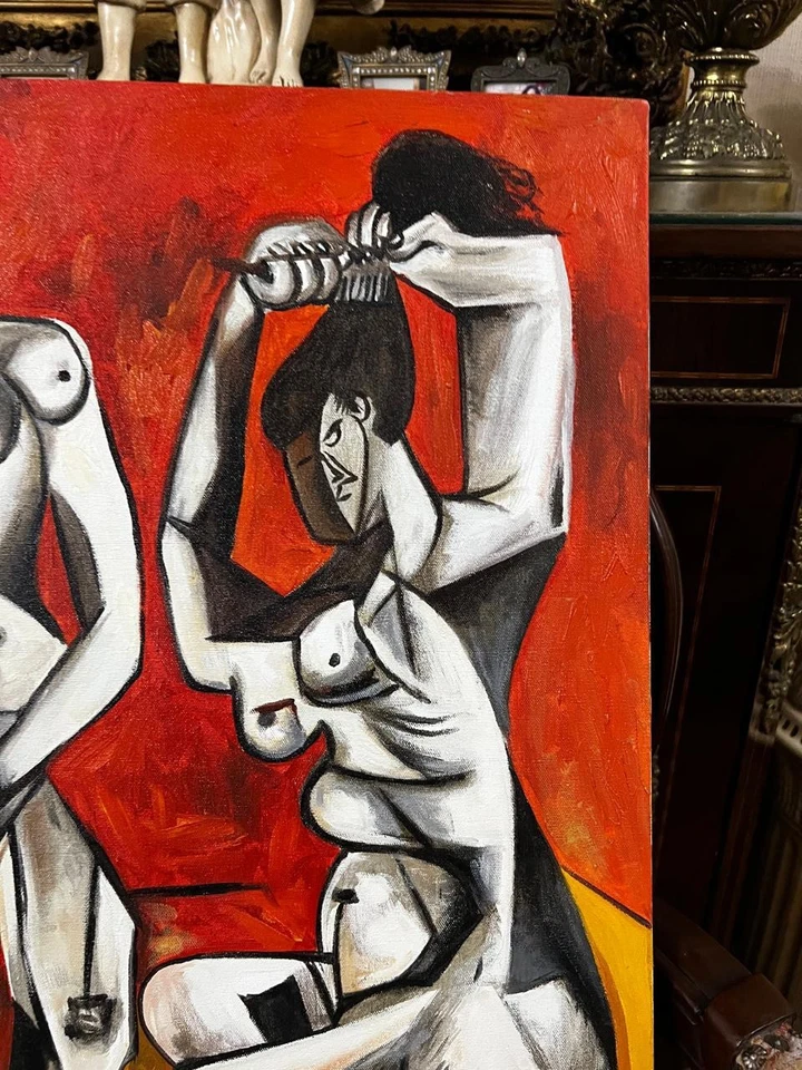 PABLO PICASSO — удивительная картина маслом — холст ручной работы — с подписью — с этикетками - Изображение 4 из 4