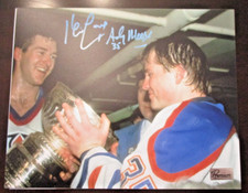 KEVIN LOWE & ANDY MOOG DUAL SIGNED 8X10 PHOTO EDMONTON OILERS (A) COA