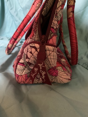 EUC Vera Bradley Red Coral Pink Floral Leaf 12 X 15 X 5 - Picture 3 of 9