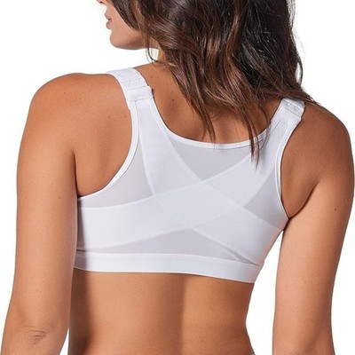 Leonisa Women's Front Closure Posture Corrector Full Coverage Bra Wireless Bra