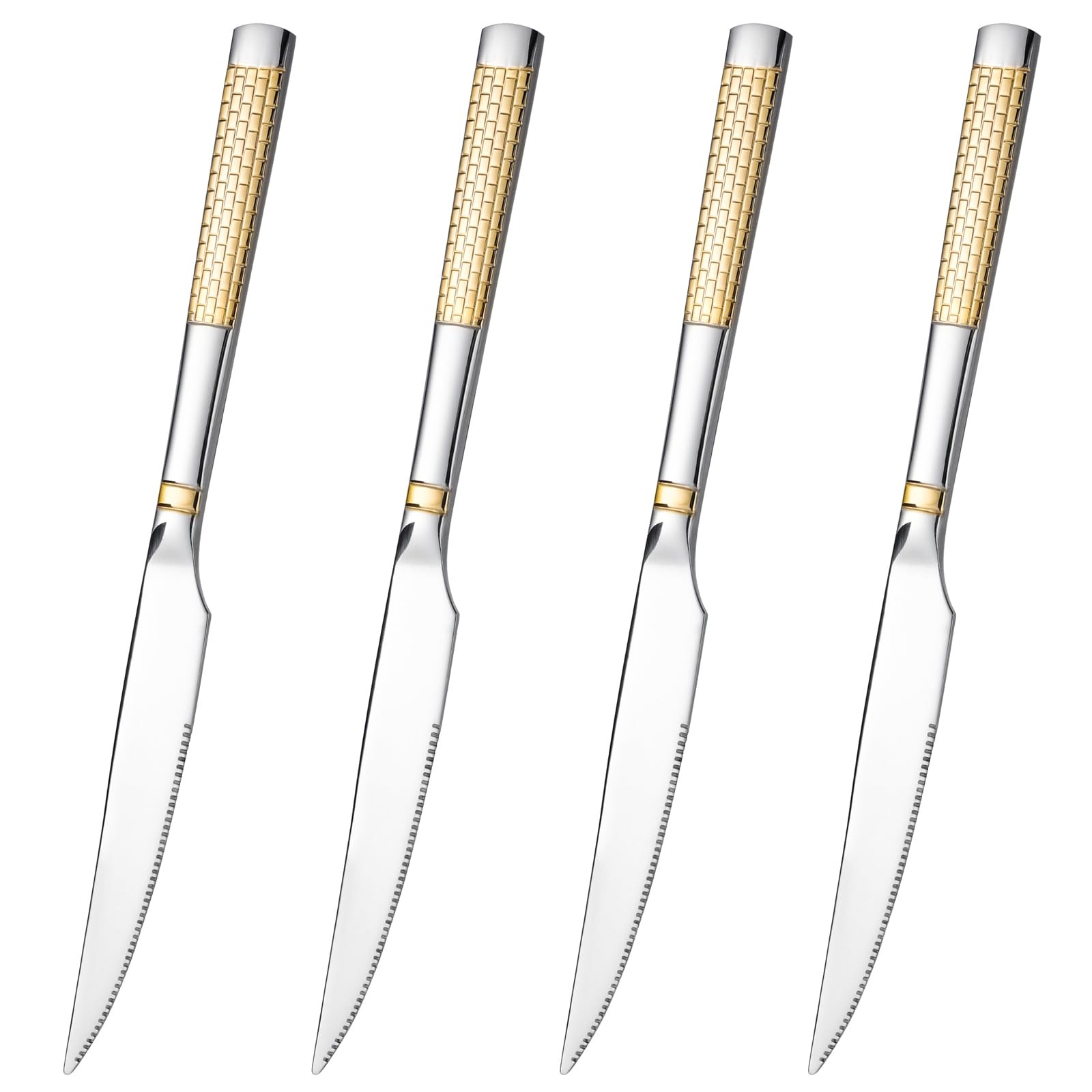 4-Piece Stainless Steel Dinner Knife Set Silverware Cutlery for Home Kitchen