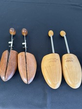 Lot of 2 Pairs Wooden Shoe Trees Vintage Western Germany Beechwood
