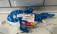 Dog Toy Whale Strong N Silent Squeaker  Tough Durable Trustypup NEW Chew Guard