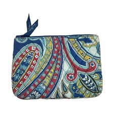 Vera Bradley Fabric Multicolor Paisley Zip Makeup Bag Pouch