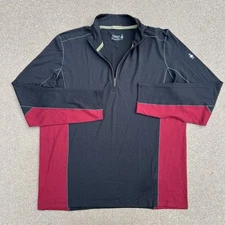 Huckberry Smartwool Merino Sport 150 Men’s Large LS 1/4 Zip Pullover Black/Red