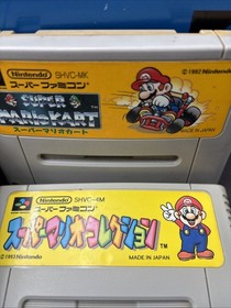 Nintendo Super Famicom SFC Console BOX &2 games  Mario Kart Super Mario All Star