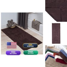Lavish Home Reversible Long Bath Mat Chocolate Brown 60" x 24"