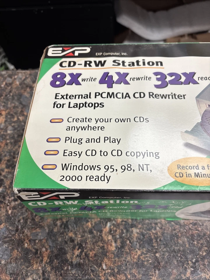EXP Computer CRW-785 External PCMCIA CD-RW CD Rewrites For laptops - New In Box - Image 2 of 3