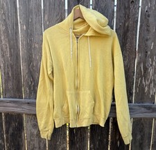 True Vintage 50s 60s Cotton Yellow Zip Hoodie...