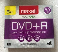Maxell Maxdata DVD R 4.7GB 16x 120min 5-Pack Write-Once Single-Sided